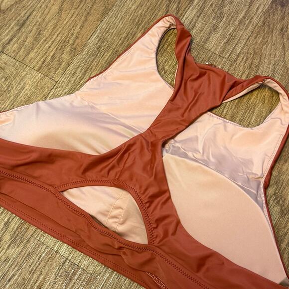 J. Crew Burnt Orange Active Longline Swim Top Size 3X - Picture 6 of 8